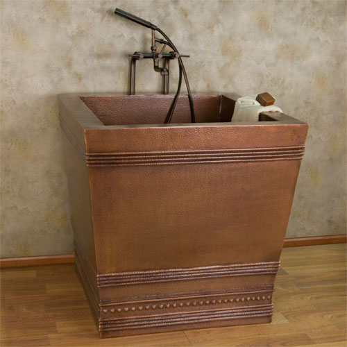 35" benton square copper japanese style soaking air bath tub, on 35" benton square copper japanese style soaking air bath tub, on